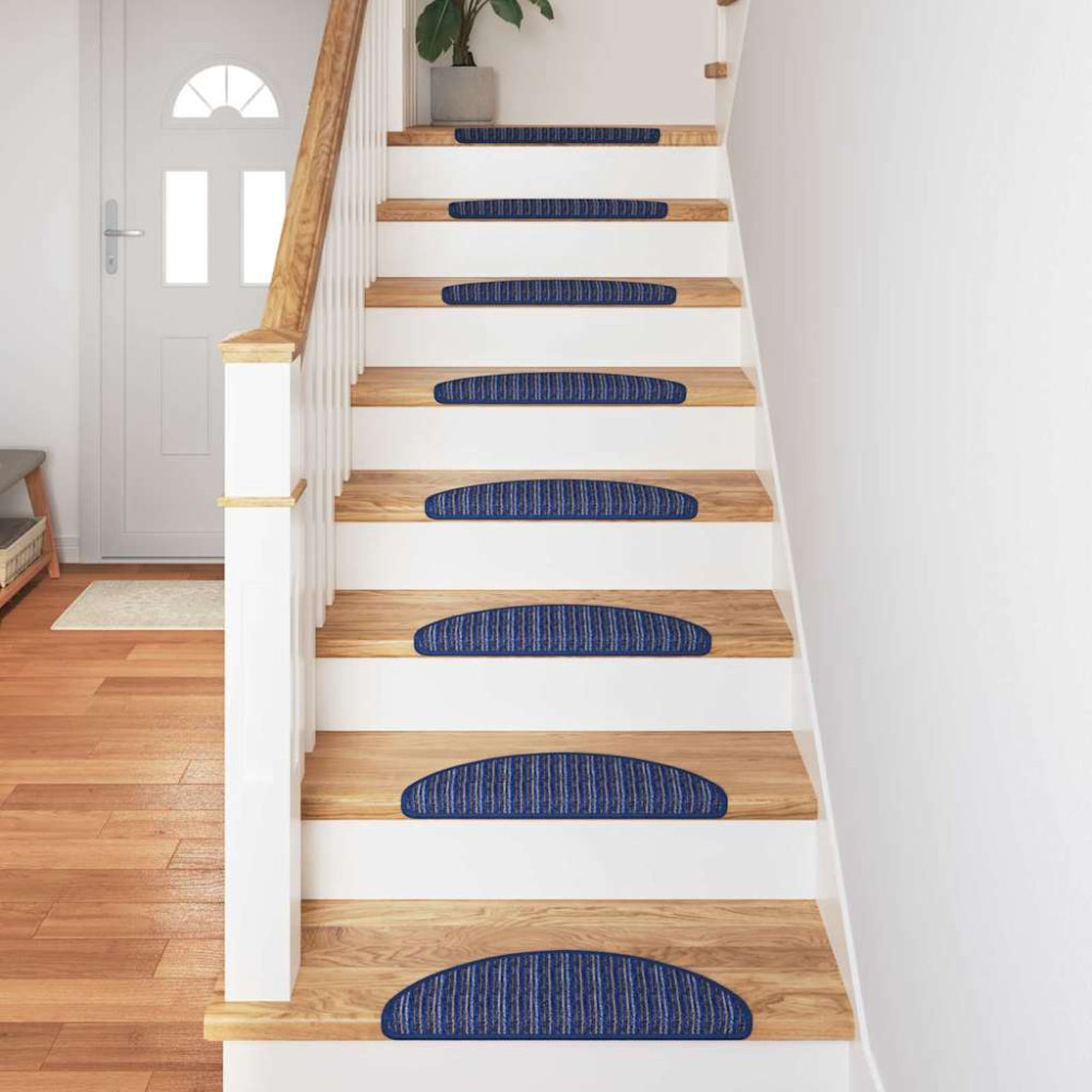 Produktbild för Självhäftande trappmattor 15 pcs Blå 56 x 17 x 3 cm