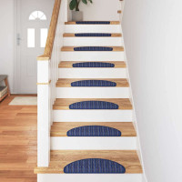 Produktbild för Självhäftande trappmattor 15 pcs Blå 56 x 17 x 3 cm