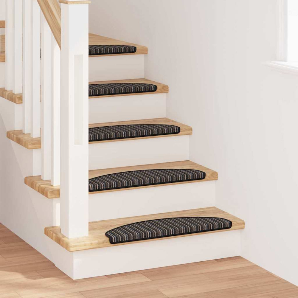 Produktbild för Självhäftande trappmattor 15 pcs Antracit 65 x 21 x 4 cm