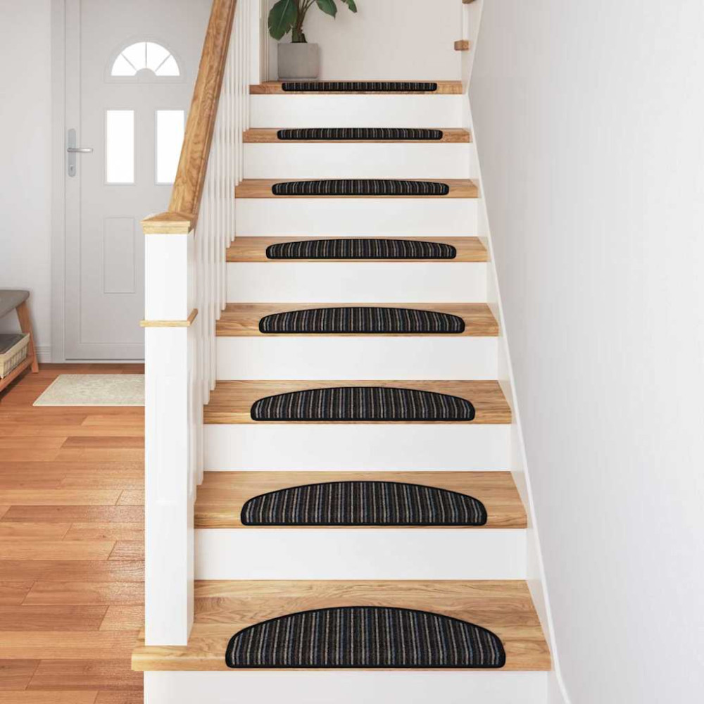 Produktbild för Självhäftande trappmattor 15 pcs Antracit 65 x 21 x 4 cm