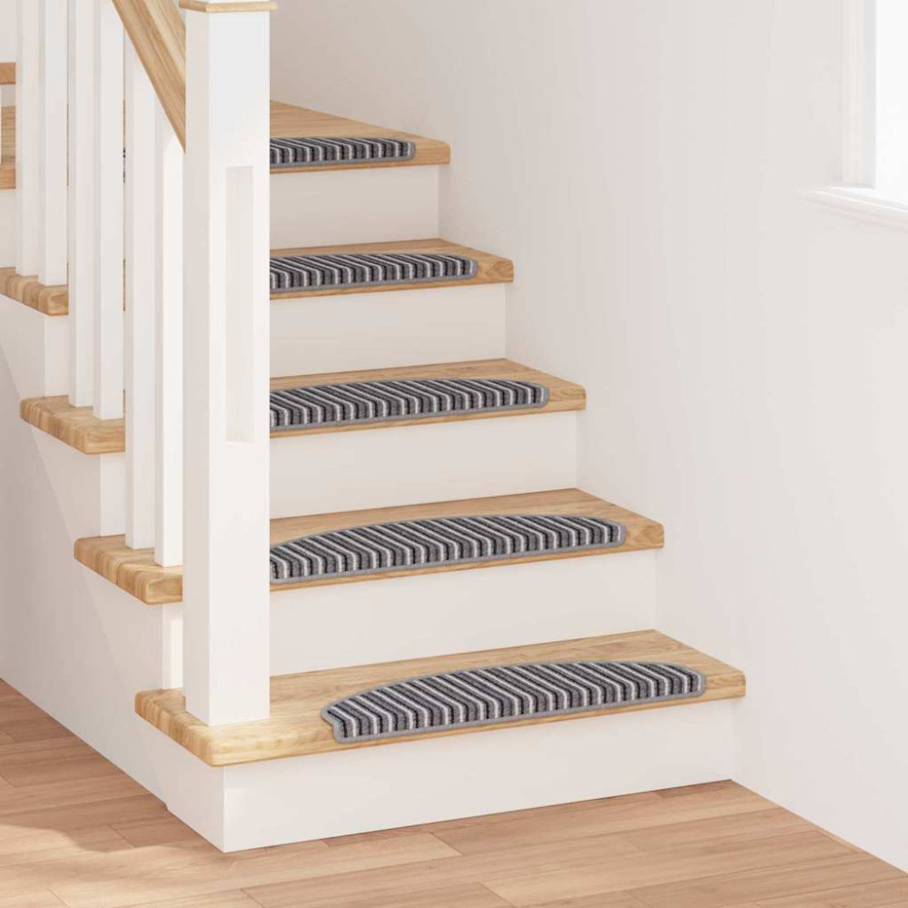 Produktbild för Självhäftande trappmattor 15 pcs Grå 65 x 21 x 4 cm
