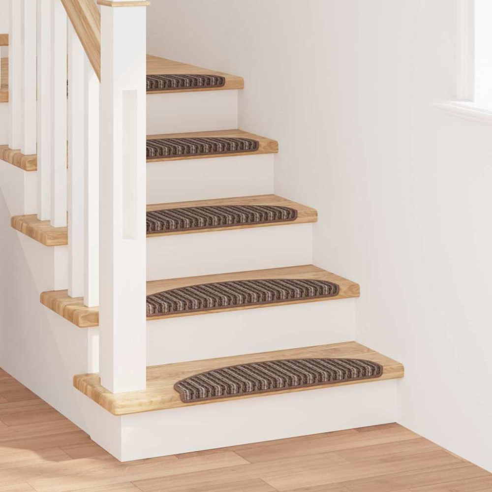 Produktbild för Självhäftande trappmattor 15 pcs Brun 65 x 21 x 4 cm