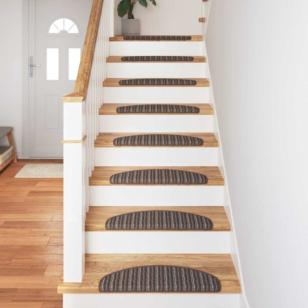 Produktbild för Självhäftande trappmattor 15 pcs Brun 65 x 21 x 4 cm