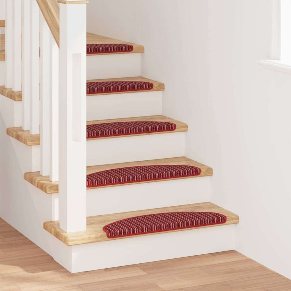 Produktbild för Självhäftande trappmattor 15 pcs Röd 65 x 21 x 4 cm