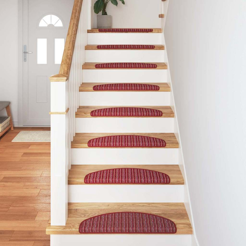 Produktbild för Självhäftande trappmattor 15 pcs Röd 65 x 21 x 4 cm
