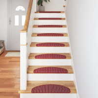 Produktbild för Självhäftande trappmattor 15 pcs Röd 65 x 21 x 4 cm