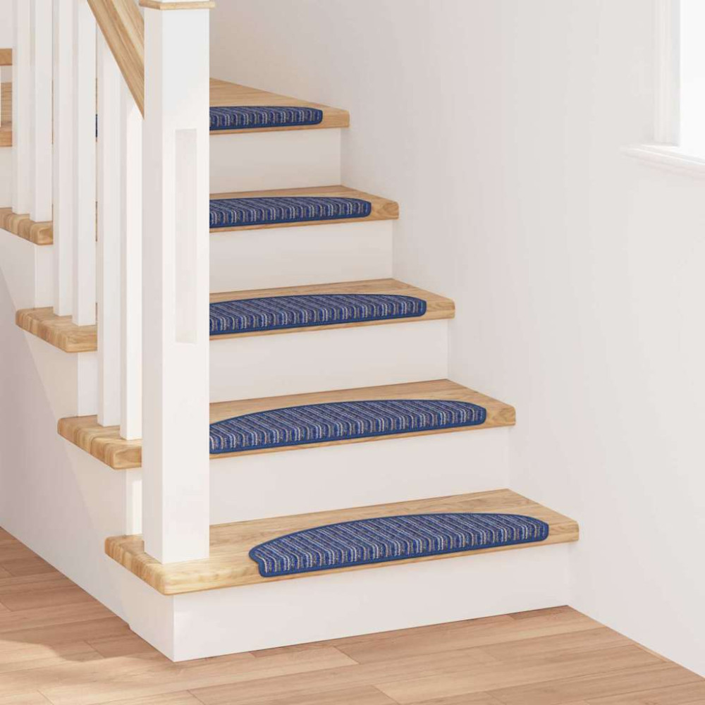 Produktbild för Självhäftande trappmattor 15 pcs Blå 65 x 21 x 4 cm