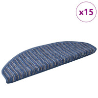 Produktbild för Självhäftande trappmattor 15 pcs Blå 65 x 21 x 4 cm