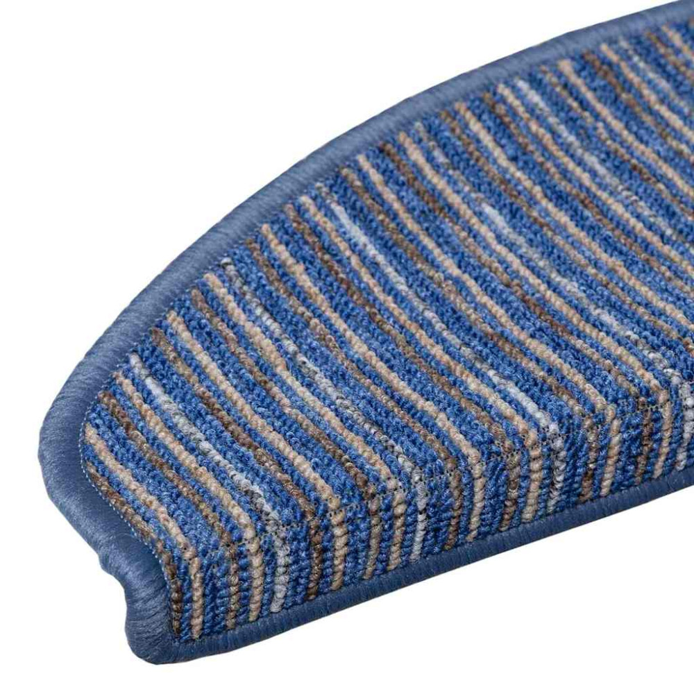 Produktbild för Självhäftande trappmattor 15 pcs Blå 65 x 21 x 4 cm