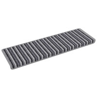 Produktbild för Självhäftande trappmattor Randig 15 pcs Grå 65 x 21 x 4 cm