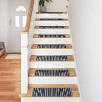 Produktbild för Självhäftande trappmattor Randig 15 pcs Grå 65 x 21 x 4 cm