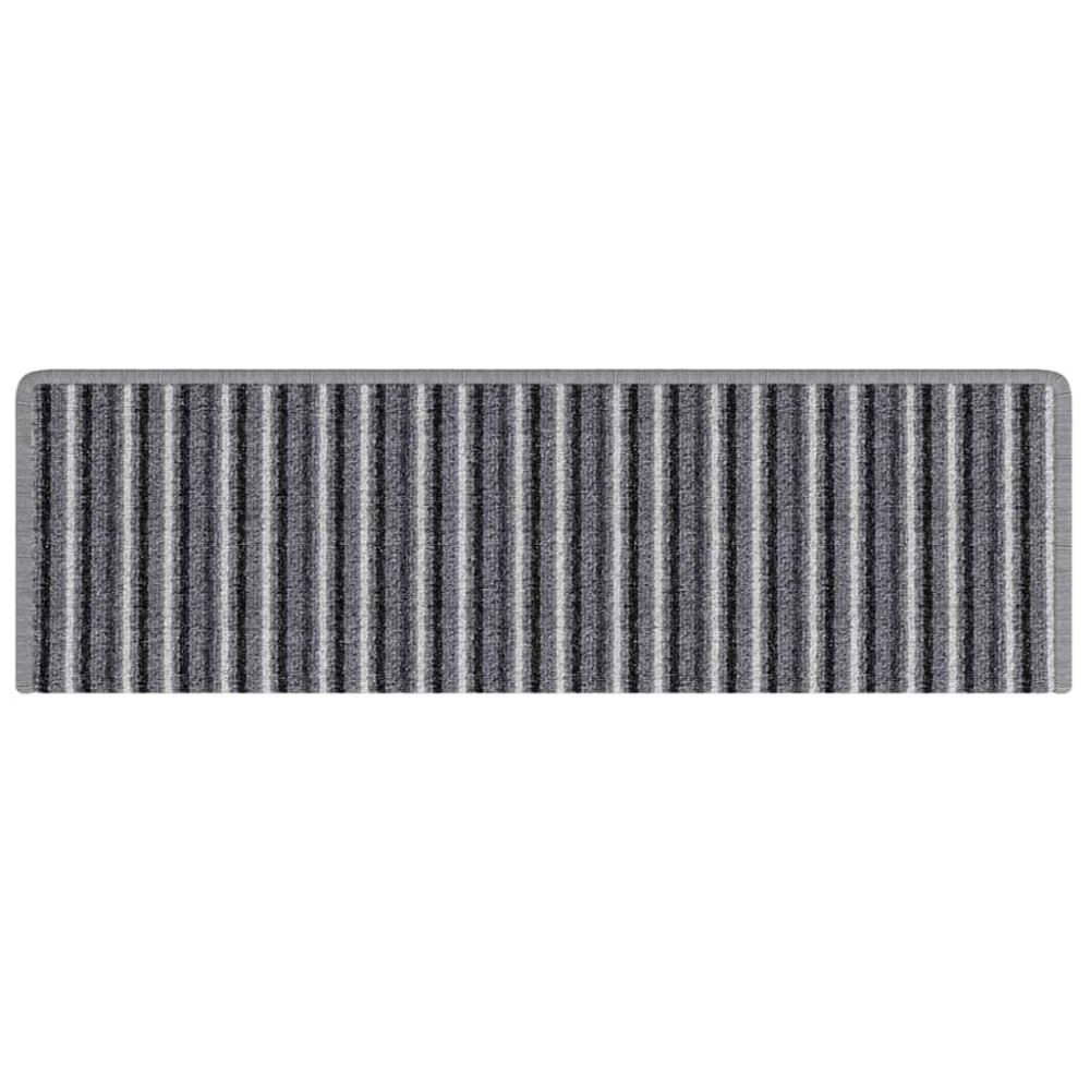 Produktbild för Självhäftande trappmattor Randig 15 pcs Grå 65 x 21 x 4 cm