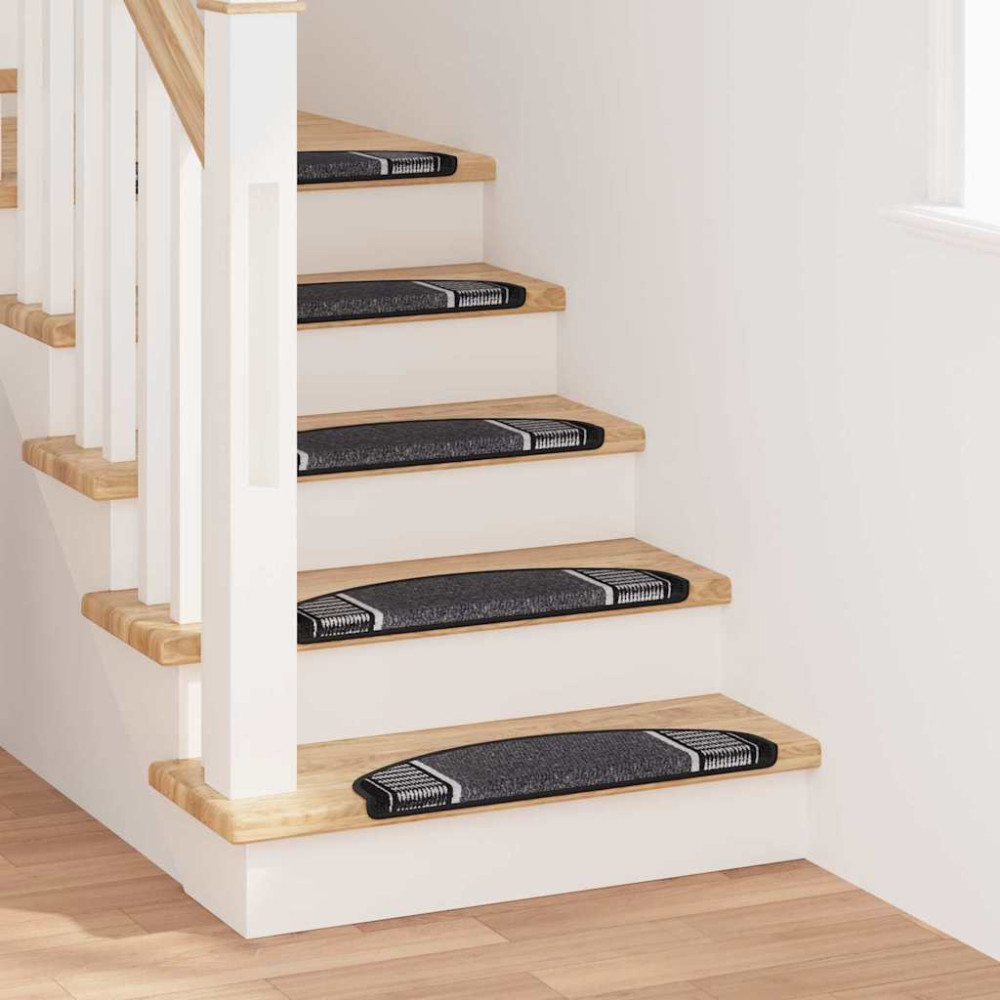 Produktbild för Självhäftande trappmattor 15 pcs Antracit 65 x 21 x 4 cm