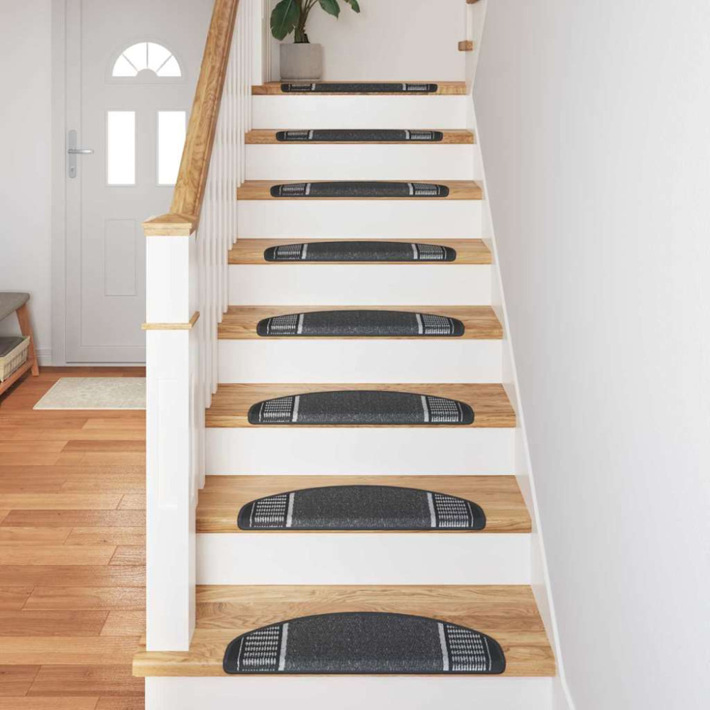 Produktbild för Självhäftande trappmattor 15 pcs Antracit 65 x 21 x 4 cm