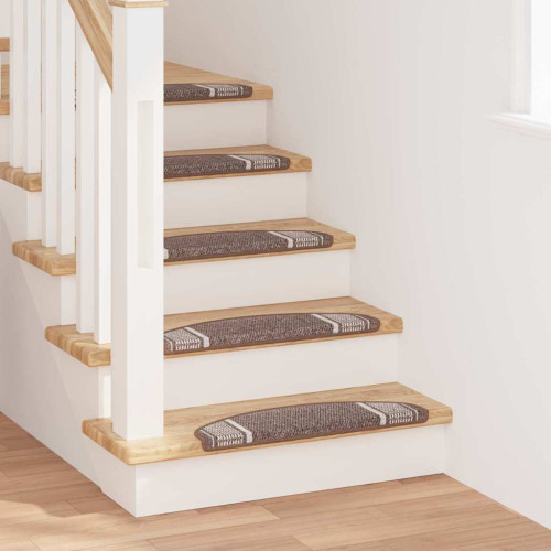 vidaXL Självhäftande trappmattor 15 pcs Brun 65 x 21 x 4 cm