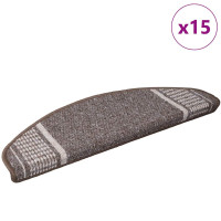 Produktbild för Självhäftande trappmattor 15 pcs Brun 65 x 21 x 4 cm