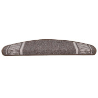 Produktbild för Självhäftande trappmattor 15 pcs Brun 65 x 21 x 4 cm
