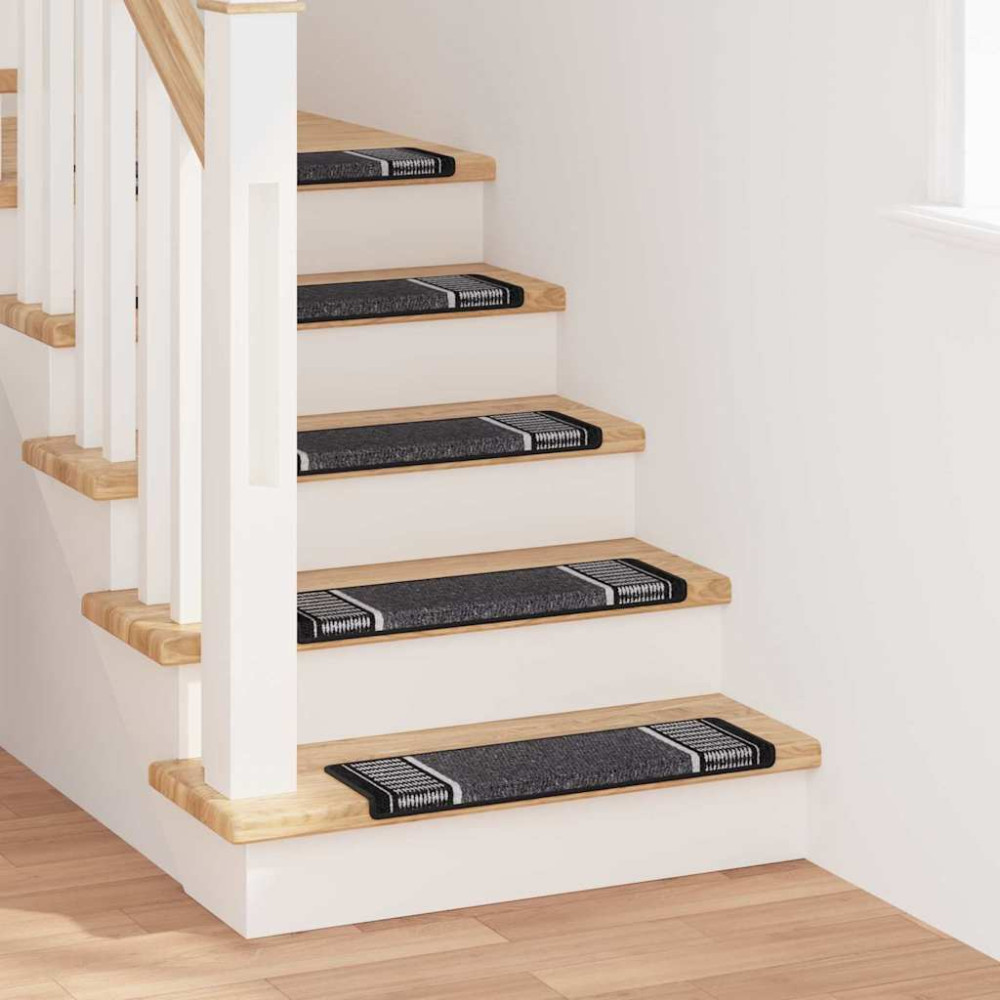 Produktbild för Självhäftande trappmattor 15 pcs Antracit 65 x 21 x 4 cm
