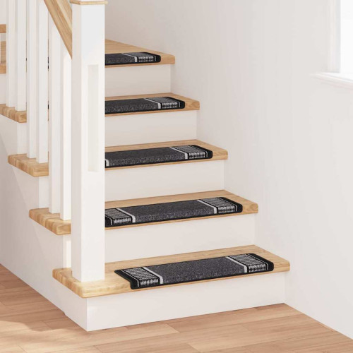 vidaXL Självhäftande trappmattor 15 pcs Antracit 65 x 21 x 4 cm