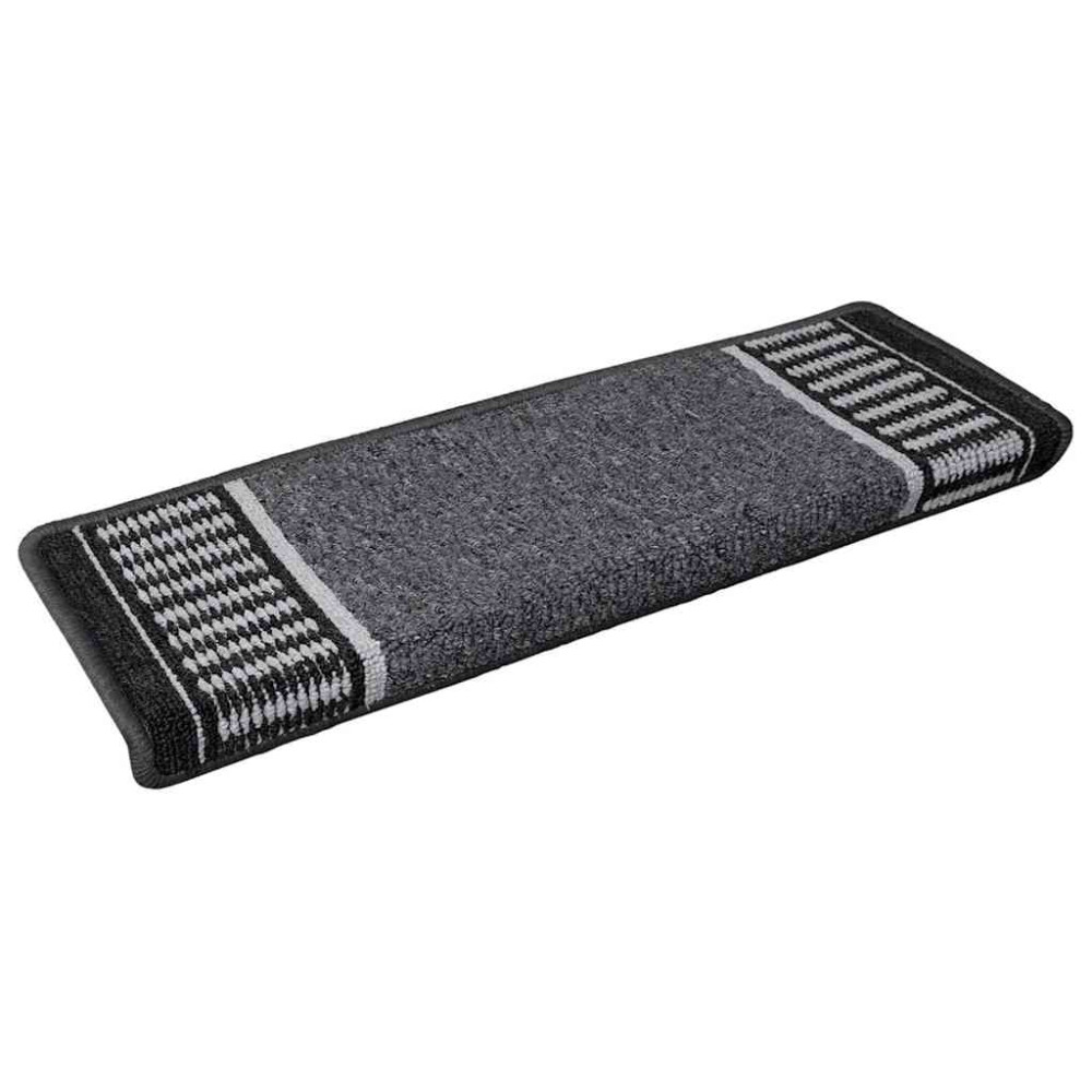 Produktbild för Självhäftande trappmattor 15 pcs Antracit 65 x 21 x 4 cm