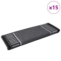 Produktbild för Självhäftande trappmattor 15 pcs Antracit 65 x 21 x 4 cm