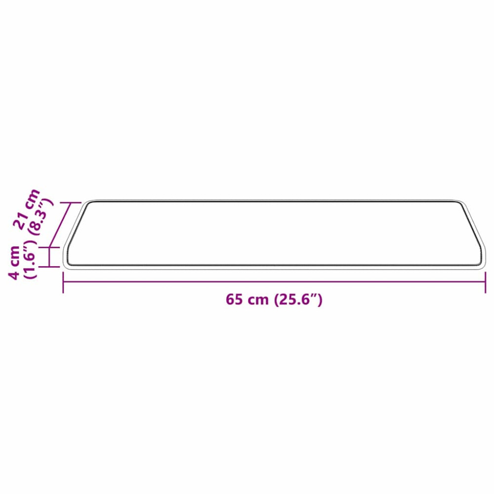 Produktbild för Självhäftande trappmattor 15 pcs Antracit 65 x 21 x 4 cm