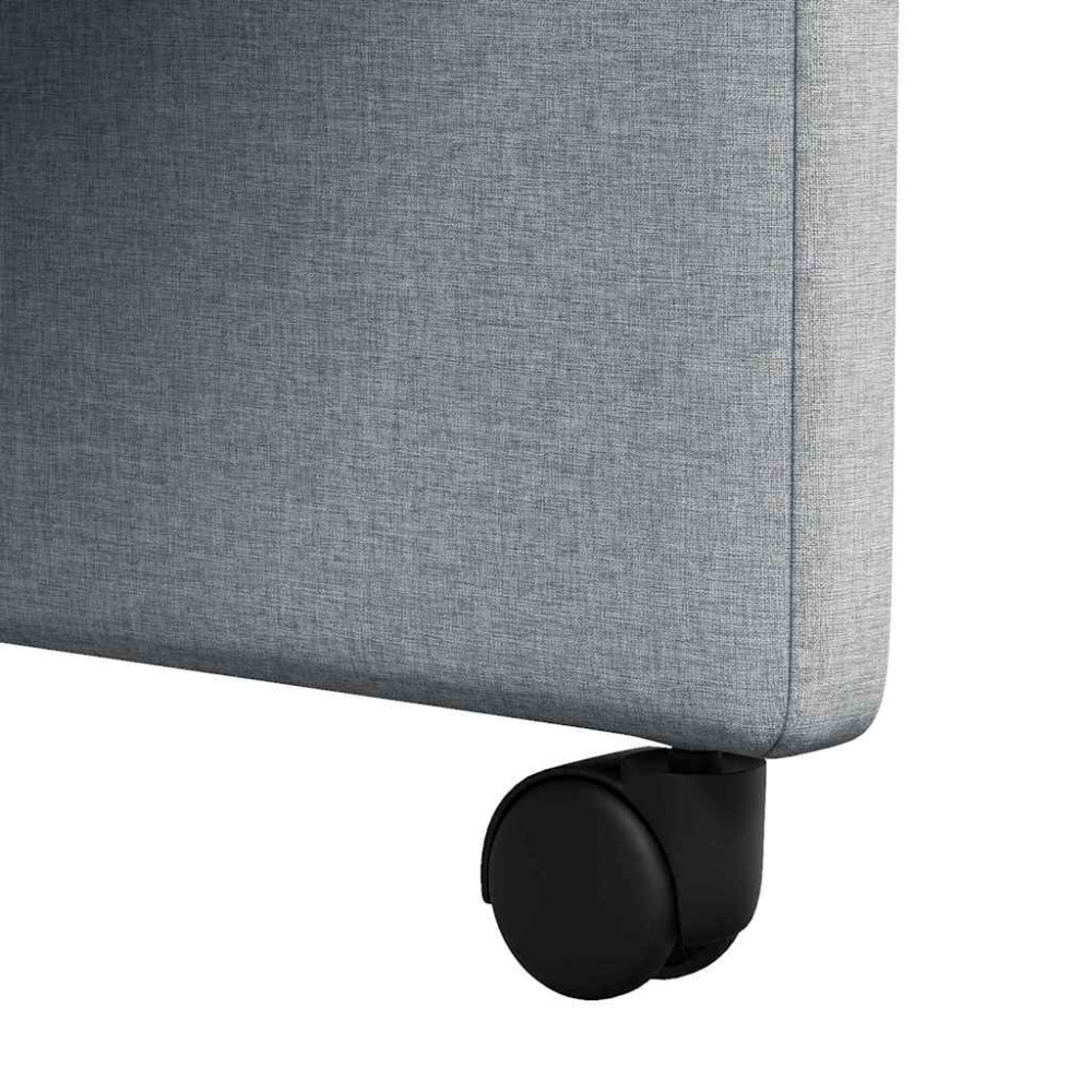Produktbild för Matstolar med hjul med hjul 2 pcs Ljusgrå 57 x 66 x 94 cm tyg