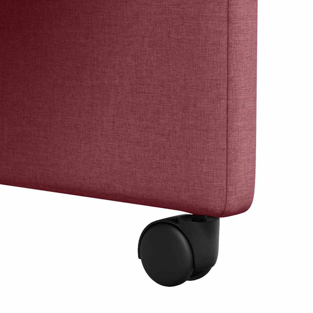Produktbild för Matstolar med hjul med hjul 2 pcs Vinröd 57 x 66 x 94 cm tyg