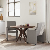 Produktbild för Matstolar med hjul med hjul 2 pcs Taupe 57 x 66 x 94 cm tyg