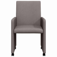 Produktbild för Matstolar med hjul med hjul 2 pcs Taupe 57 x 66 x 94 cm tyg