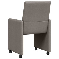 Produktbild för Matstolar med hjul med hjul 2 pcs Taupe 57 x 66 x 94 cm tyg