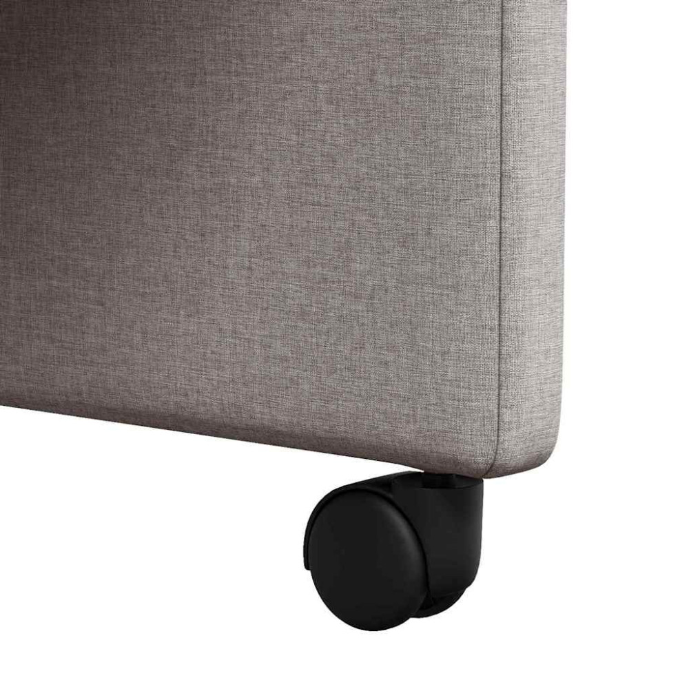 Produktbild för Matstolar med hjul med hjul 2 pcs Taupe 57 x 66 x 94 cm tyg