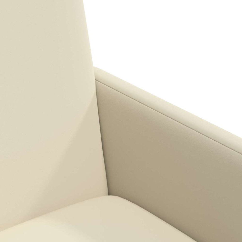 Produktbild för Matstolar med hjul 2 pcs Kräm 57 x 66 x 94 cm Konstläder