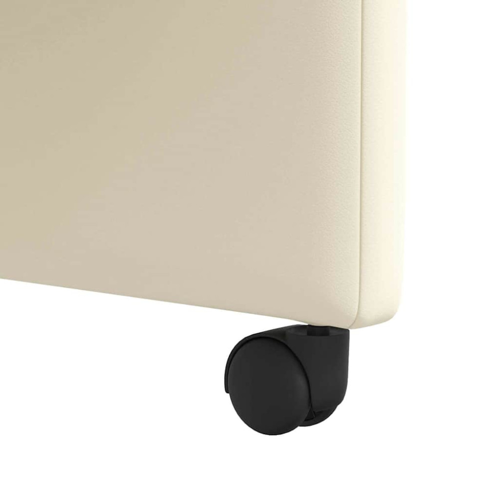 Produktbild för Matstolar med hjul 2 pcs Kräm 57 x 66 x 94 cm Konstläder