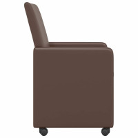 Produktbild för Matstolar med hjul 2 pcs Brun 57 x 66 x 94 cm Konstläder
