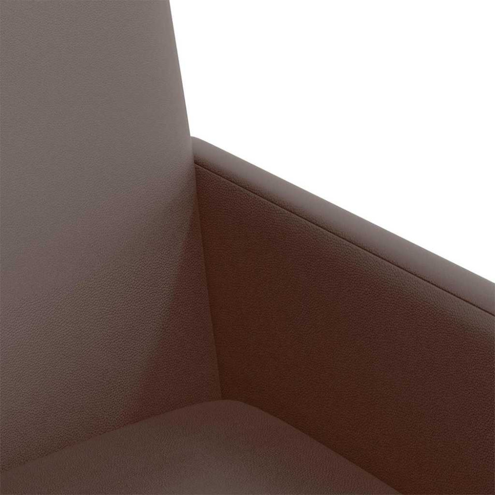 Produktbild för Matstolar med hjul 2 pcs Brun 57 x 66 x 94 cm Konstläder