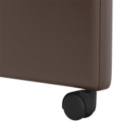 Produktbild för Matstolar med hjul 2 pcs Brun 57 x 66 x 94 cm Konstläder