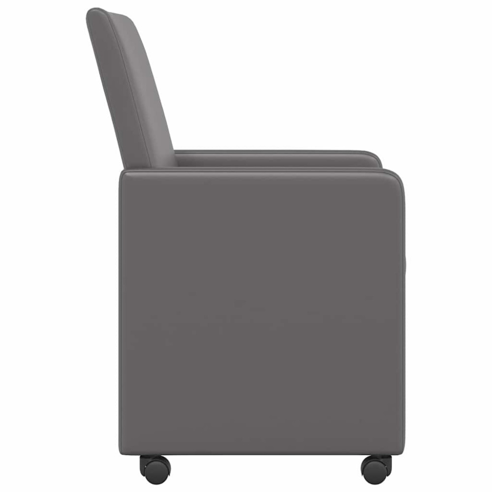 Produktbild för Matstolar med hjul 2 pcs Grå 57 x 66 x 94 cm Konstläder