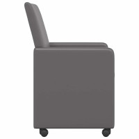 Produktbild för Matstolar med hjul 2 pcs Grå 57 x 66 x 94 cm Konstläder