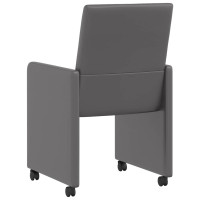 Produktbild för Matstolar med hjul 2 pcs Grå 57 x 66 x 94 cm Konstläder