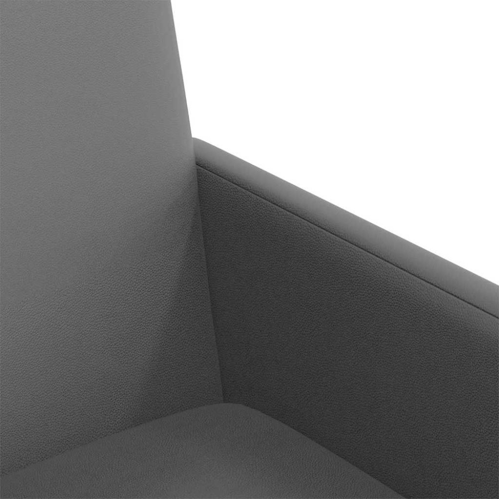 Produktbild för Matstolar med hjul 2 pcs Grå 57 x 66 x 94 cm Konstläder