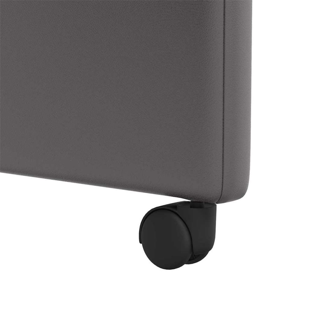 Produktbild för Matstolar med hjul 2 pcs Grå 57 x 66 x 94 cm Konstläder
