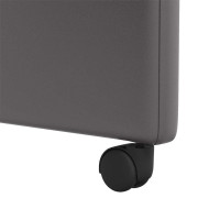 Produktbild för Matstolar med hjul 2 pcs Grå 57 x 66 x 94 cm Konstläder