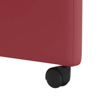 Produktbild för Matstolar med hjul 2 pcs Vinröd 57 x 66 x 94 cm Konstläder