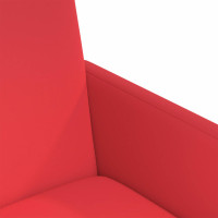 Produktbild för Matstolar med hjul 2 pcs Röd 57 x 66 x 94 cm Konstläder