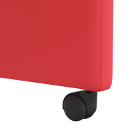 Produktbild för Matstolar med hjul 2 pcs Röd 57 x 66 x 94 cm Konstläder