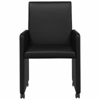 Produktbild för Matstolar med hjul 2 pcs Svart 57 x 66 x 94 cm Konstläder