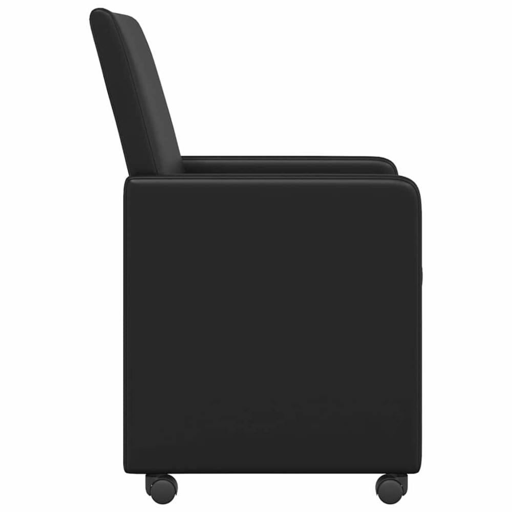Produktbild för Matstolar med hjul 2 pcs Svart 57 x 66 x 94 cm Konstläder