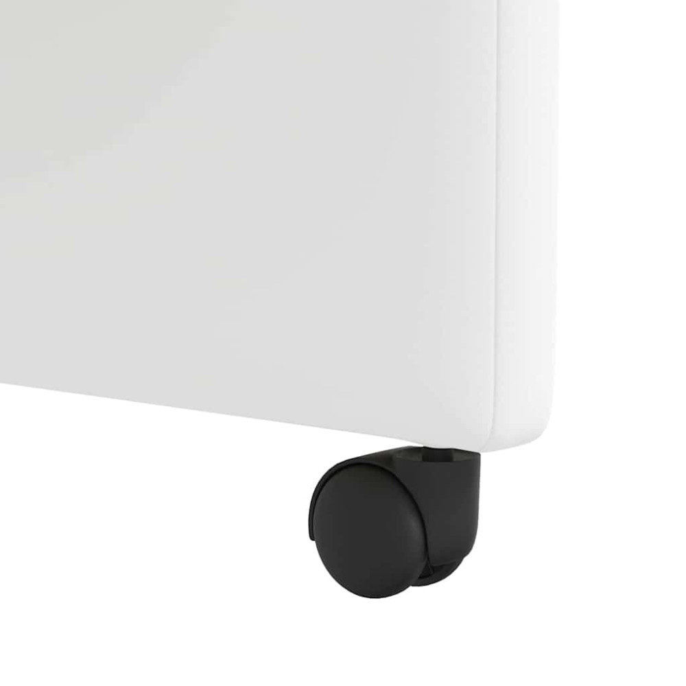 Produktbild för Matstolar med hjul 2 pcs Vit 57 x 66 x 94 cm Konstläder