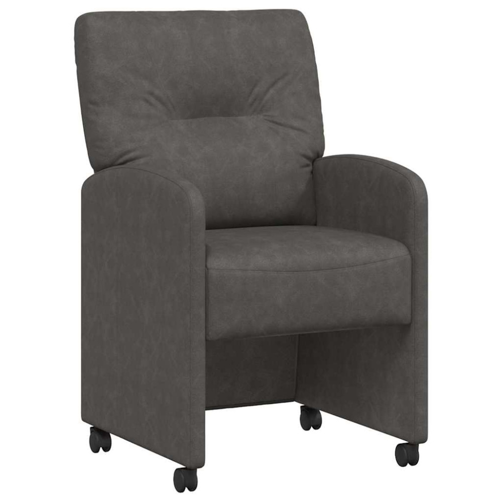 Produktbild för Matstolar med hjul 2 pcs Svart 57 x 67 x 95 cm Konstläder